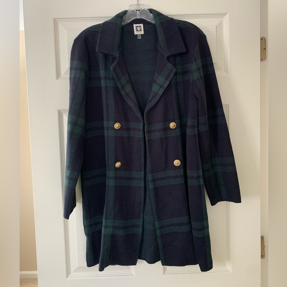 Anne Klein women’s plaid coat